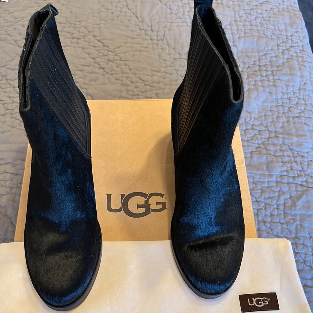UGGCamden Exotic Genuine Calf Hair Block Heel Boot size 8